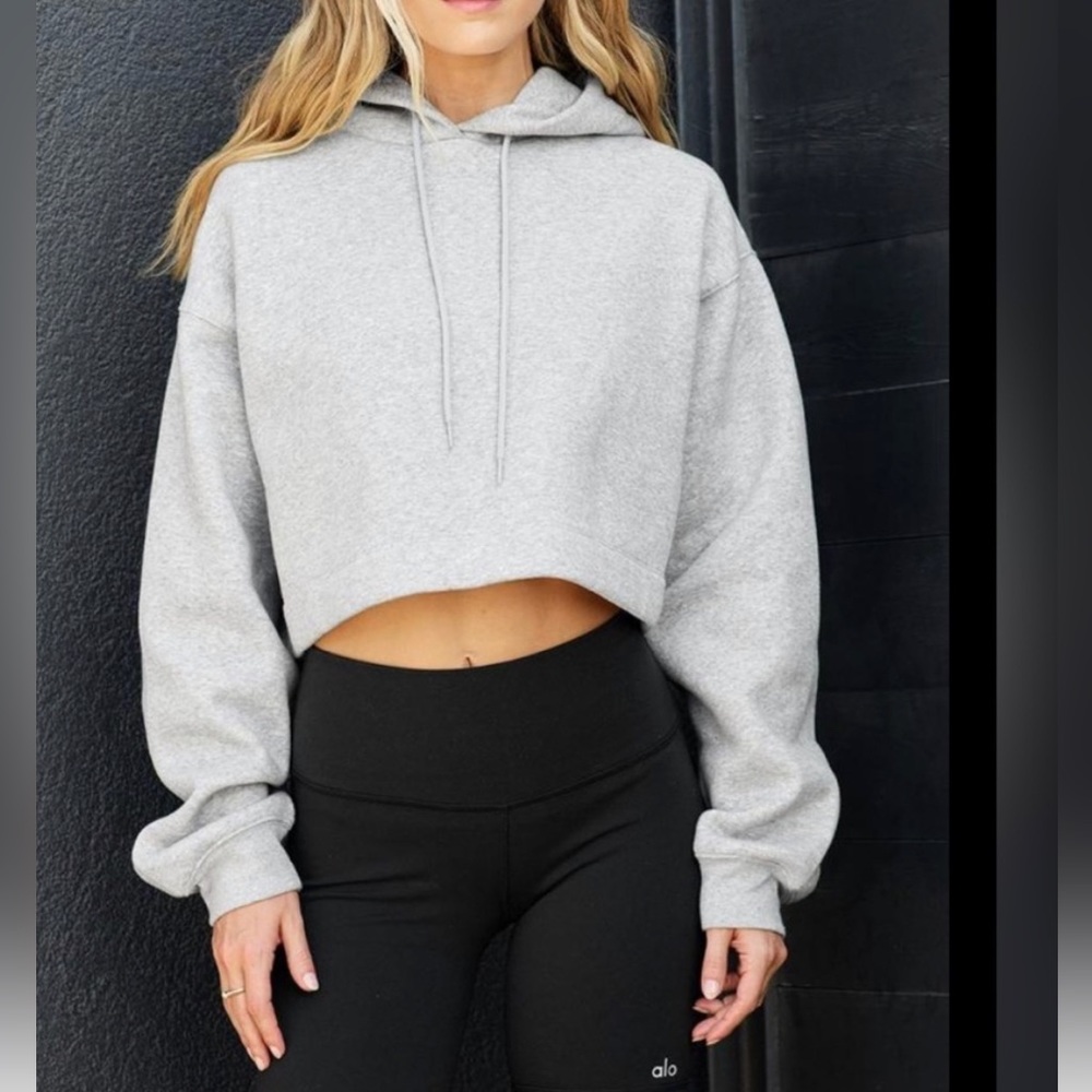 ALO Yoga Gray Crew Neck Sweater